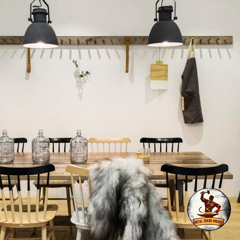 Kordonlu siyah kubbe tezgah üstü restoran avizesi
