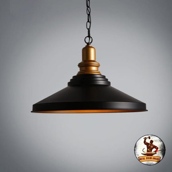 Zincirli gold duylu siyah çift kafe sarkıtı