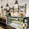 Kordonlu siyah kubbe tezgah üstü restoran avizesi