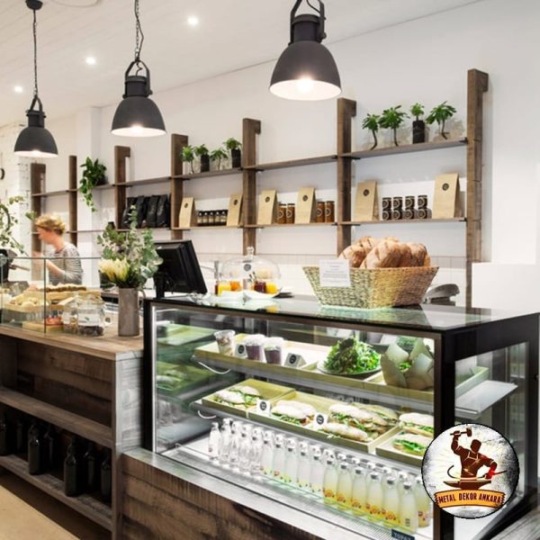 Kordonlu siyah kubbe tezgah üstü restoran avizesi