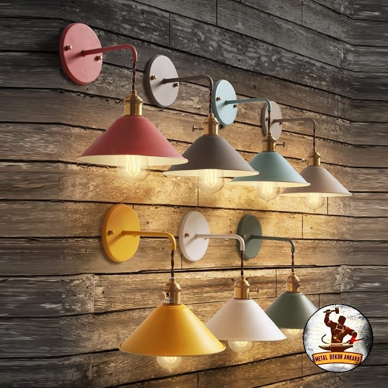Renk seçenekli kavisli kollu kafe duvar apliği