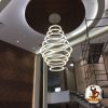 Dikey spiral ring LED avize lobi