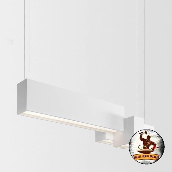 Beyaz kademeli LED panel modern avize