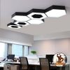 Altıgen petek desenli siyah beyaz LED panel avize