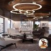 Çoklu halka linear LED tavan aydınlatması lüks salon