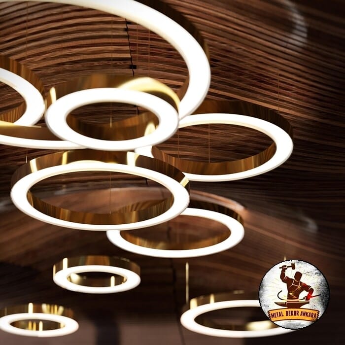 Çoklu halka linear LED tavan aydınlatması lüks salon