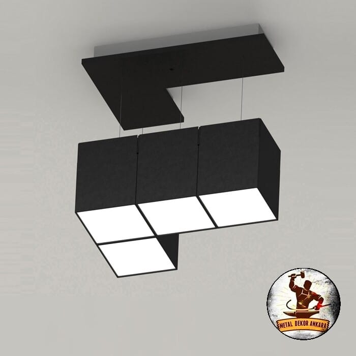 Geometrik kademeli LED panel modern avize