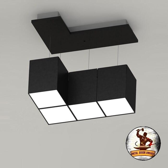 Geometrik kademeli LED panel modern avize
