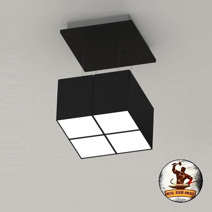 Geometrik kademeli LED panel modern avize