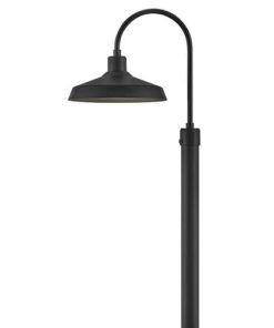 Siyah gooseneck bahçe direk lambası