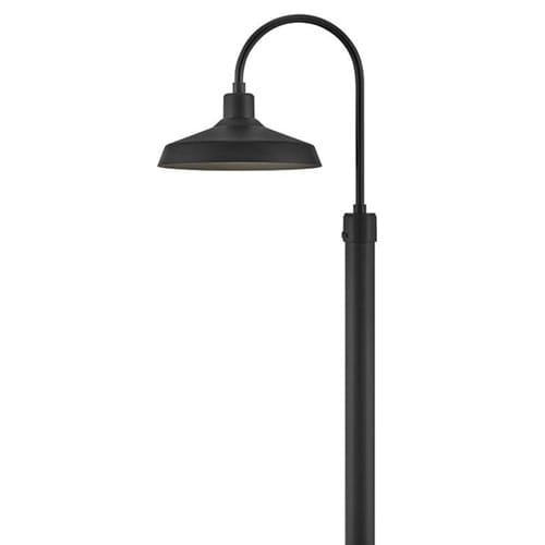 Siyah gooseneck bahçe direk lambası