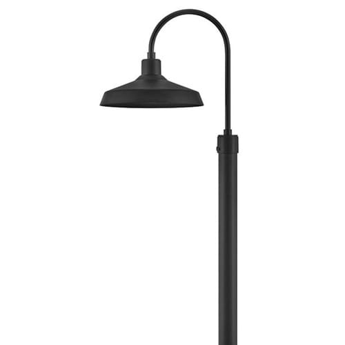Siyah gooseneck bahçe direk lambası