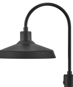 Siyah gooseneck bahçe direk lambası