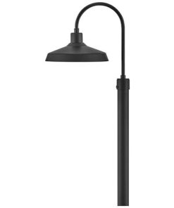 Siyah gooseneck bahçe direk lambasıSiyah gooseneck bahçe direk lambası