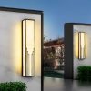 Dış mekan aplik modeli, siyah uzun dikdörtgen LED su geçirmez villa bahçe duvarı ve site girişi aydınlatması