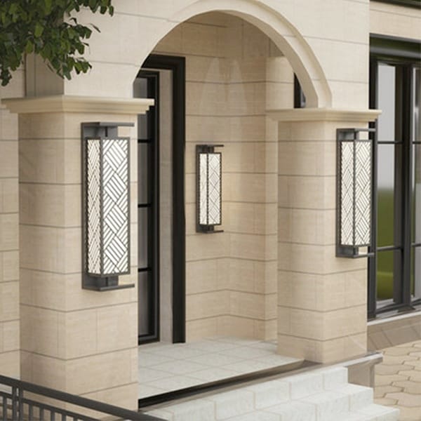 Gold örgü desenli dış mekan aplik modeli, lazer kesim LED villa girişi ve otel cephesi aydınlatması