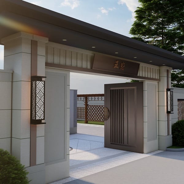 Gold örgü desenli dış mekan aplik modeli, lazer kesim LED villa girişi ve otel cephesi aydınlatması