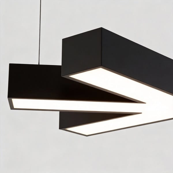 Siyah kar tanesi formlu LED avize, yıldız kollu toplantı masası aydınlatması