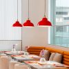 Kırmızı sarkıt lamba modeli, derin kubbe gövdeli gold duylu kafe ve restoran masası aydınlatması